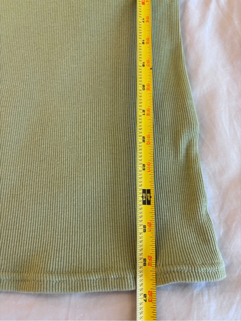 Olive Green Ribbed Tank Top - City Arms Graphic - Picture 6 of 11